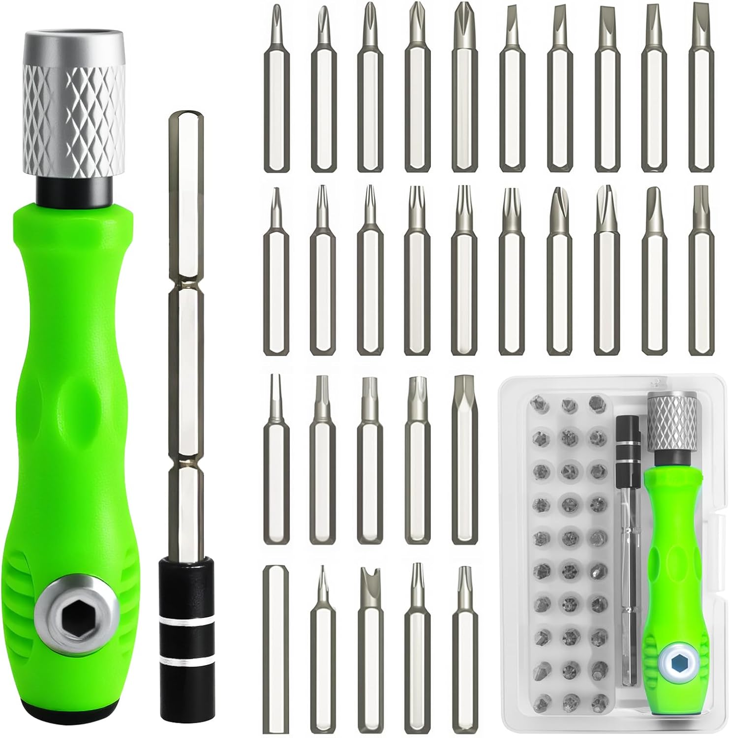 32 in 1 Small Precision Screwdriver Set. Zoikuloi Magnetic Mini Screwdriver Set. Professional Tiny Repair Tool Kit for Glasses. Watches. Laptop. Electronics. Toys. Jewelry. Computers