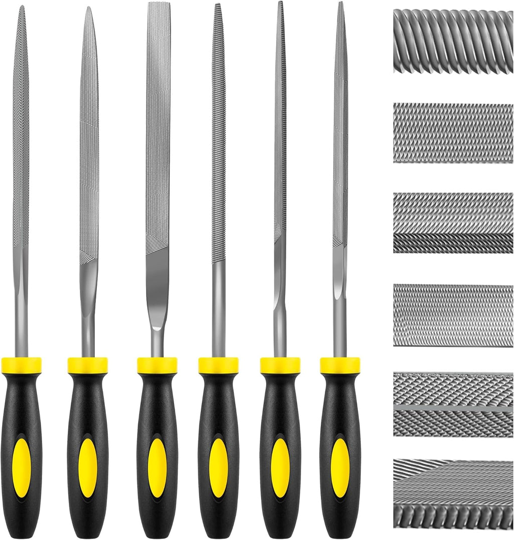 3 pcs Metal File Set. 8-inch.Professional High Carbon Steel File. Includes Flat/Round/Half-Round.Work for Metal. Wood